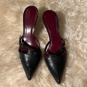 Costume National black leather dressy mules. Size 38 1/2. US 7.5 Used condition